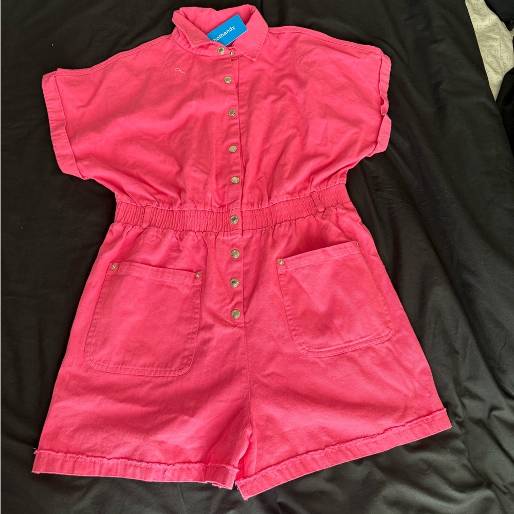 Pink women’s Button-Up Romper